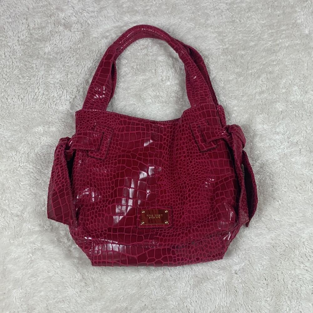 Nine‎ West raspberry pink croc bag